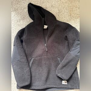 North Face Black Sherpa Half-Zip Hoodie